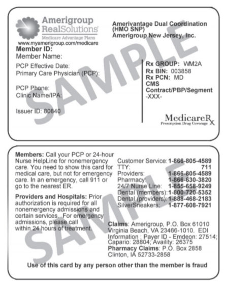 Amerigroup card number carefirst policy number
